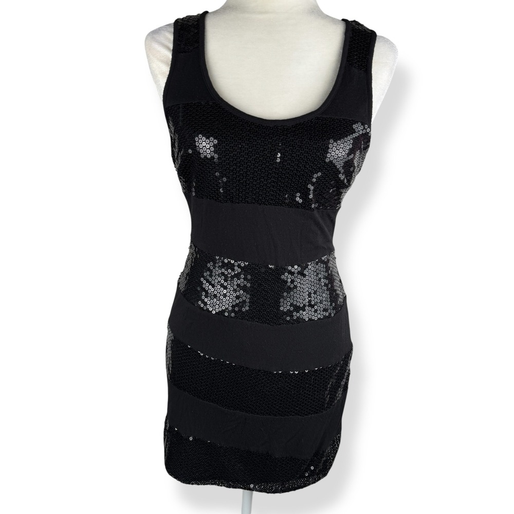 Y2K Body Central‎ Mini Dress Womens Size Small Bodycon Club Sequins Disco 2000s